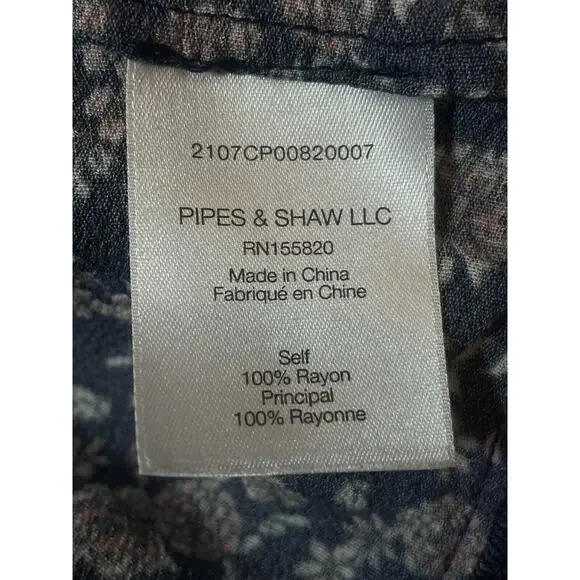 Veronica Beard Xanita Dress Womens 10 Multi Floral Mini Button Down Peasant Boho - Picture 15 of 16